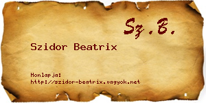 Szidor Beatrix névjegykártya