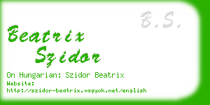 beatrix szidor business card